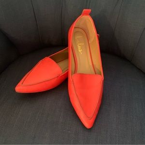 Red Leather Flats